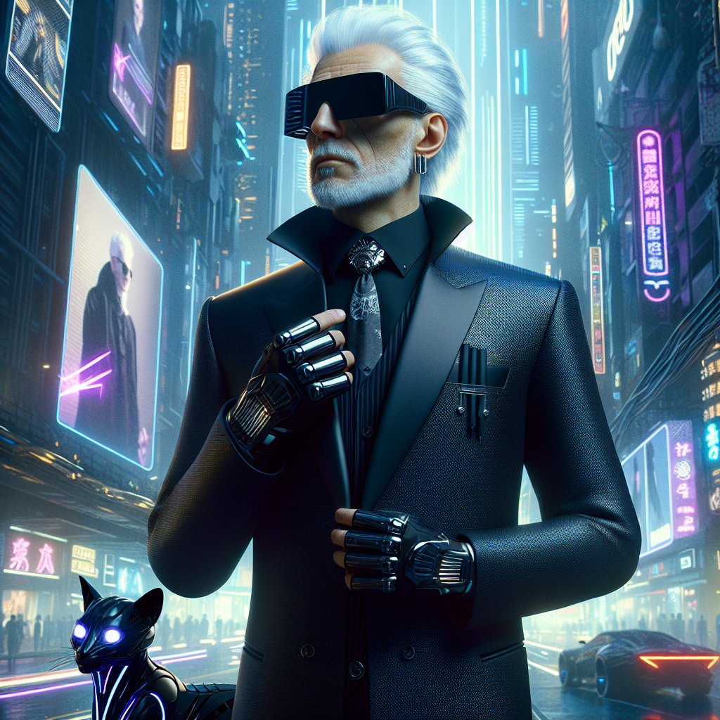 Cyberpunk fashion, old man (fashion, oldman, cyberpunk, aiart)