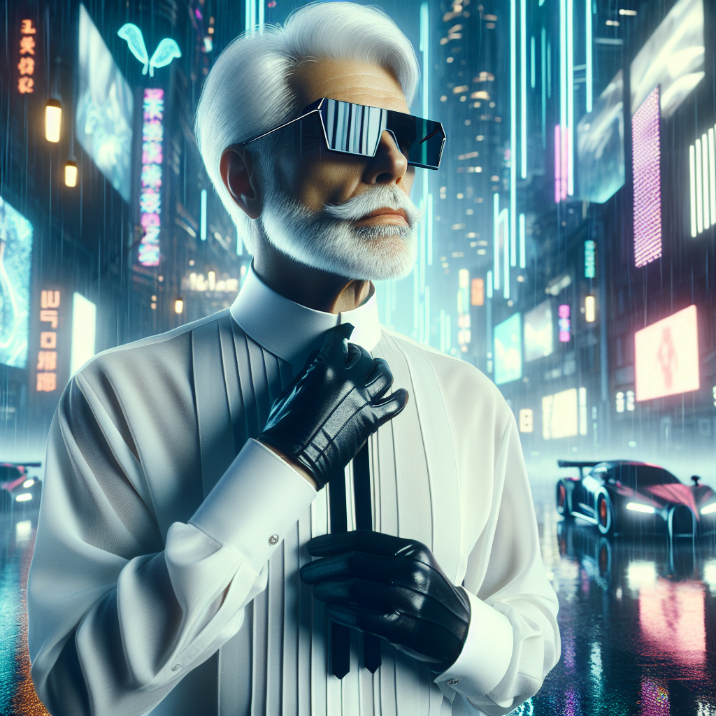 Cyberpunk fashion, old man (fashion, oldman, cyberpunk, aiart)