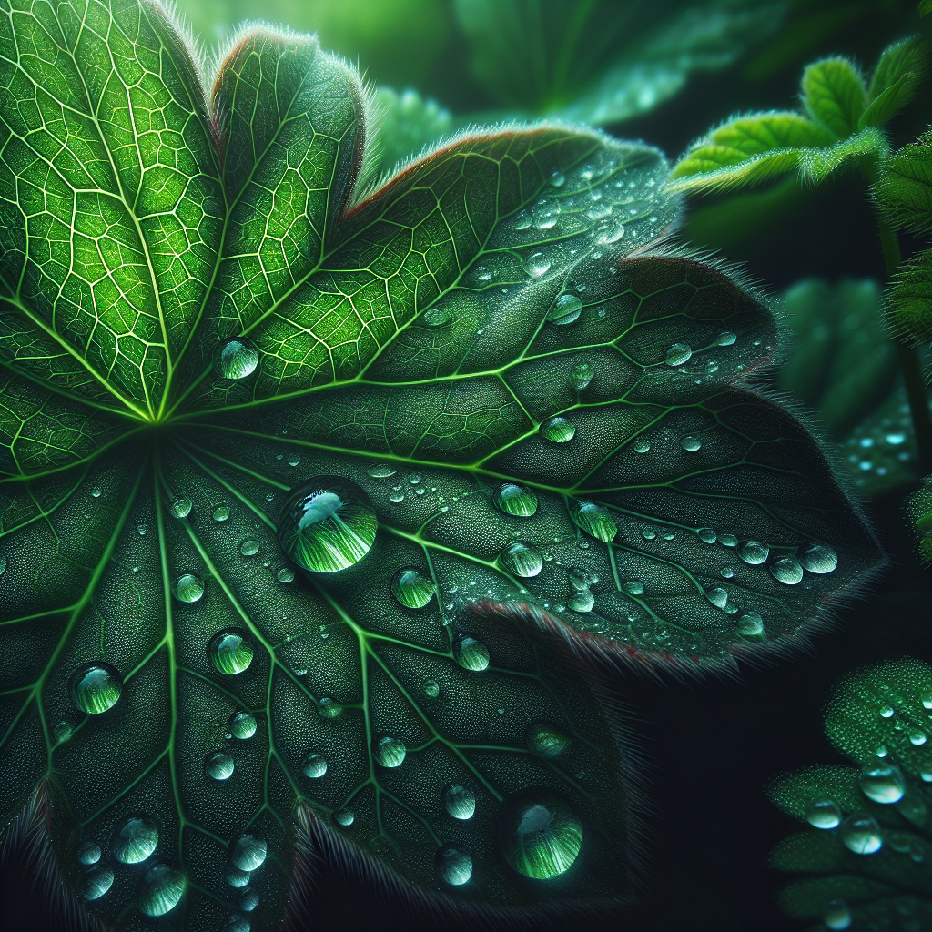 Leaf, dew, water drops (leaf, waterdrop, aiart)