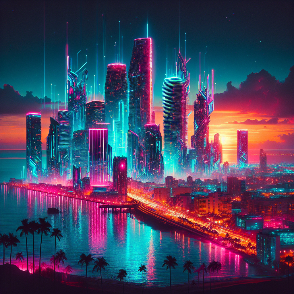 Miami, cyberpunk (miami, cyberpunk, aiart)