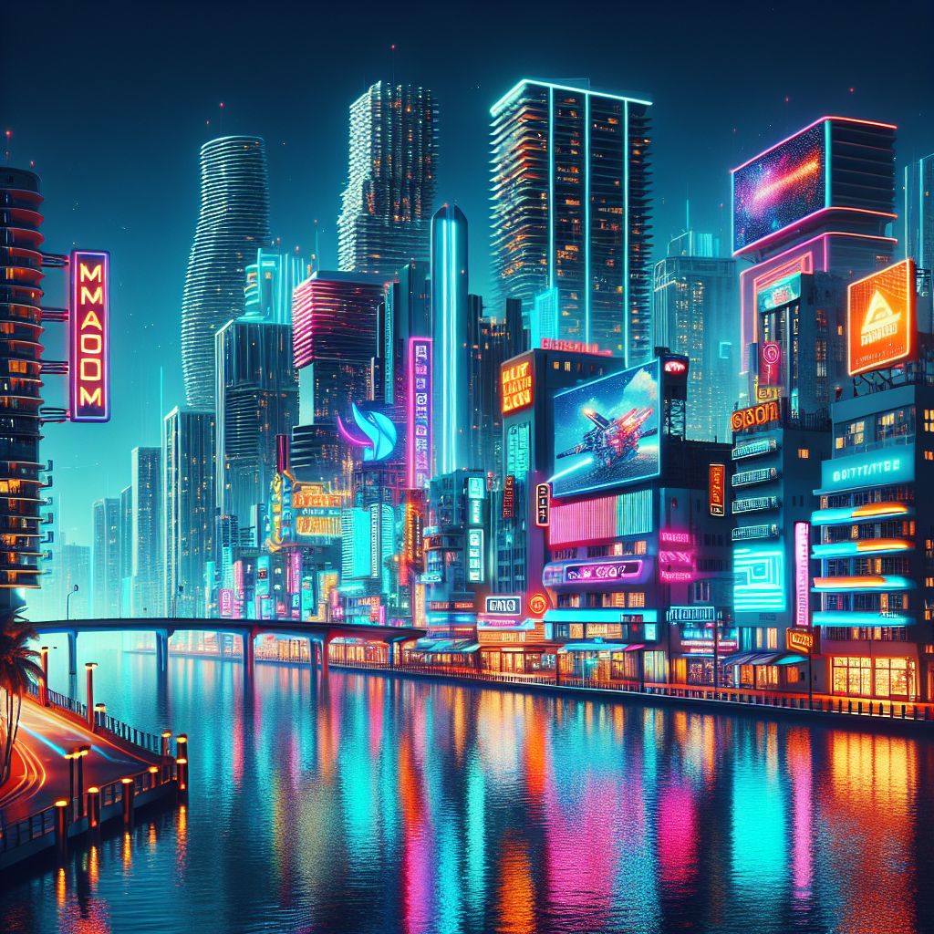 Miami, cyberpunk (miami, cyberpunk, aiart)