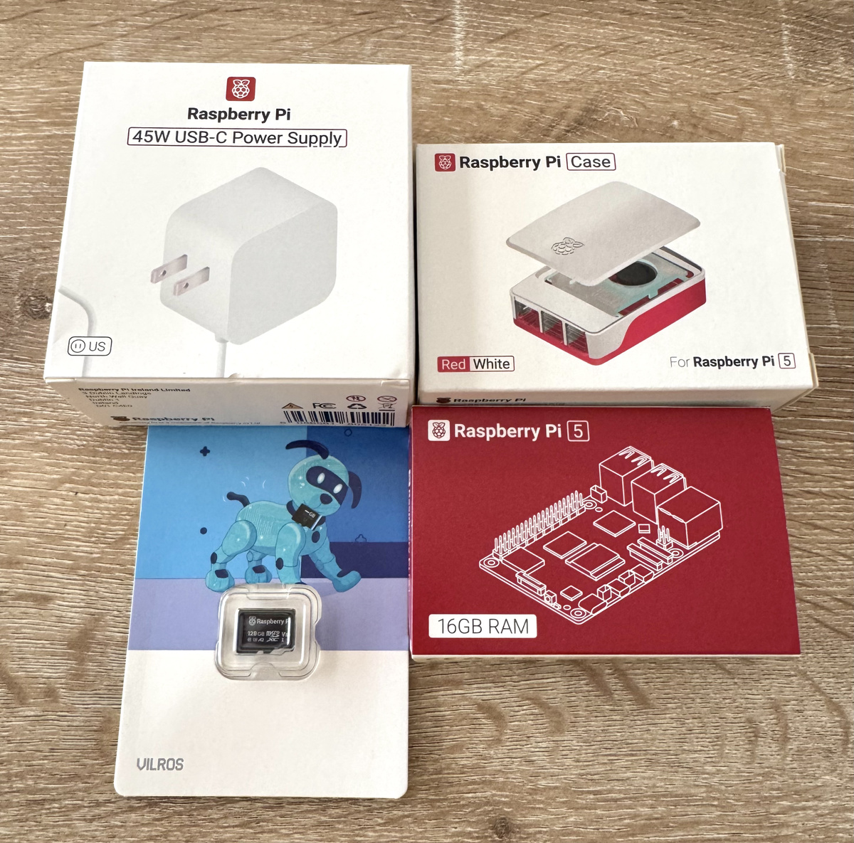 Raspberry Pi 5, Raspberry Pi Case, Raspberry Pi 45W USB-C Power Supply, Raspberry Pi SD Card